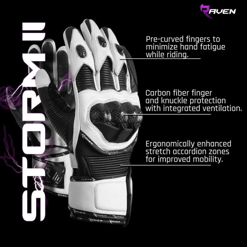 RAVEN Moto Storm (White,Black, Men's X-Large)
