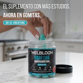 Gomitas de Creatina Monohidratada de Alta Pureza | 5 gramos | 30 porciones | Sin Azúcar & Sin Gluten | 60 Gomitas Sabor Sandía | Incrementa tus Gananc