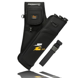 SUNYA Archery Hip Quiver for Arrows. Includes 3 Tubes, Tab and Release Pockets and Nylon Belt. Fit for Target Archery (Black)