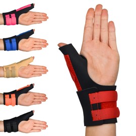 Solace Bracing Cool-Flow Max Thumb Support (6 Colours) - British Made & NHS Supplied Advanced Thumb Spica Splint - #1 Thumb Brace for Arthritis, Tendonitis, RSI, Trigger Thumb & More - Red, OSFM