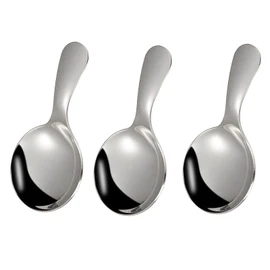 3 Pcs Stainless Steel Short Handle Spoons,Round Spoon,Mini Short Handle Spoon, Condiment Tea Coffee Scoop Tea Coffee Scoop Sugar Spice Spoon for Kitchen,Small Scoop,Round Head Coffee Bean Spoon