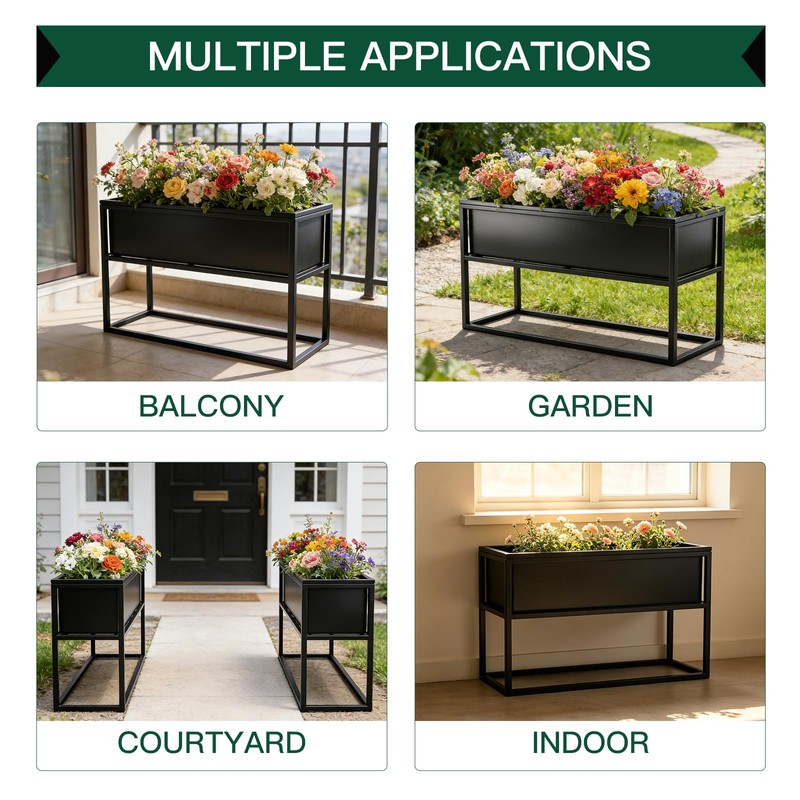 Small Raised Garden Bed with Legs Large Planters 2.45×1.35×0.66ft