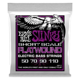 Ernie Ball Power Slinky Flatwound Short Scale Electric Bass Strings 50-110 Gauge (P02817)