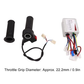 Keenso 36V 500W Brushed Controller and Long Line 3 Speed Throttle Twist Grip Set for Electric Bikes Tricycles Motorcycles DIY modification kit