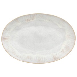 Casafina Ceramic Stoneware 18'' Oval Platter - Eivissa Collection, Sand Beige | Microwave, Dishwasher, Oven & Freezer Safe Dinnerware | Food Safe Glazing | Restaurant Quality Serveware
