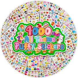 Sinceroduct 3D Puffy Stickers for Kids, 4000+ Resuable Foam Sticker for Toddler, Boys, Girls.Safe and Easy Peel Stickers for Toddlers Teachers as Reward, Craft Scrapbooking