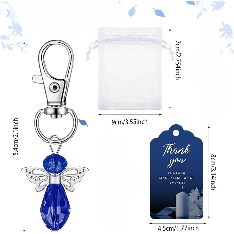 Metacipher 30 Set Funeral Favors with Angel Keychains for Guests