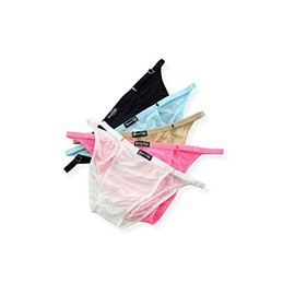 iphree Men's Adjustable String Silky Elastic Bulge Pouch Underwear Swimsuit Briefs, Black+white+nude+pink+blue, One Size