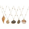 MJFSGYO 5Pcs Natural Beach Seashell Necklace, Conch Shell Pendant Necklace