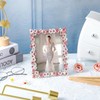 SWTHONY 5x7 Pink Floral Picture Frame Unique Memorial Photo Frame