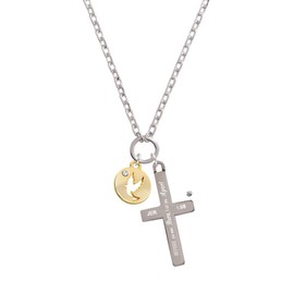 Delight Jewelry Goldtone Dove Disc I Set You Apart Engraved Cross Zoey Necklace, 28"