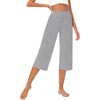 Huukeay 3 Pack Women's Capri Sweatpants, Cozy Wide Legs Cropped