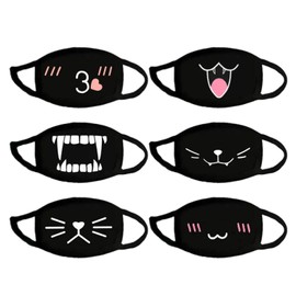 Pack of 6 Cute Masks, Dust Masks, Creative Pattern Masks, Protective Masks, Cartoon Masks, Reusable Masks