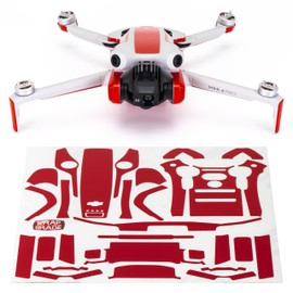 WRAPGRADE Skin Stickers Compatible with DJI Mini 4 Pro | Accent Color (Super Red)