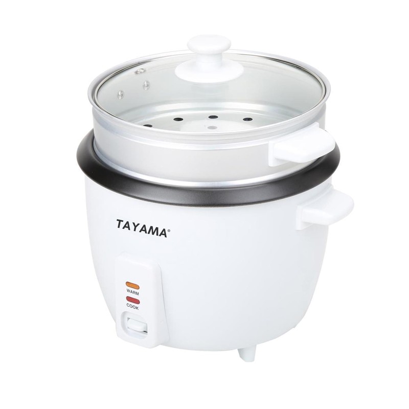 Tayama Rice Cooker with Steam Tray 8 Cups, White (RC-8R)