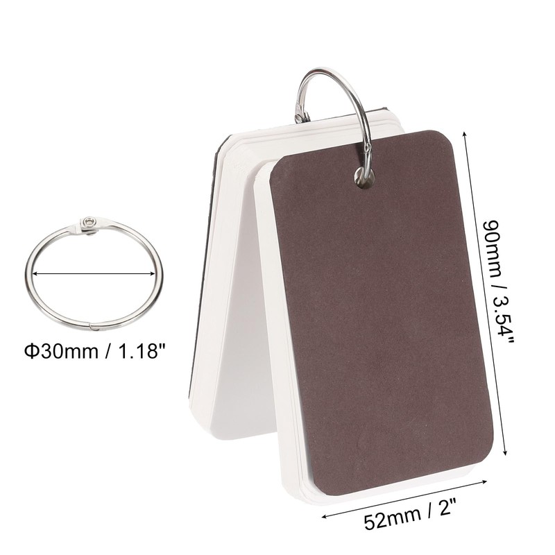 PATIKIL Blank Index Cards with Ring, 600Pcs Blank Flash Card