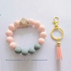 Rolaadevawxw Silicone bead keyring bracelet, bead wrist bracelet car keychain,women