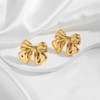 CLASSYZINT Bow Earring for Women, Shiny Gold Bow Drop Earrings