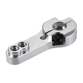 sourcing map 5PCS 25T Aluminum Servo Horns M3 Threads Metal Steering Arm for RC Airplane - Silver Tone