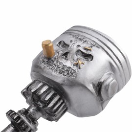 Barfeery Carving Piston Skull Face Sculpture Resin Art Figurine Creatives Handmade Statue Artwork Home Decorations,14x6x8cm Easy to Use