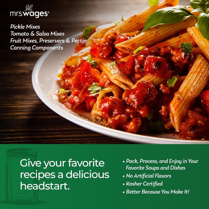 Mrs. Wages Pasta Sauce Canning Mix, Easy-To-Use, Simple Homemade Pasta