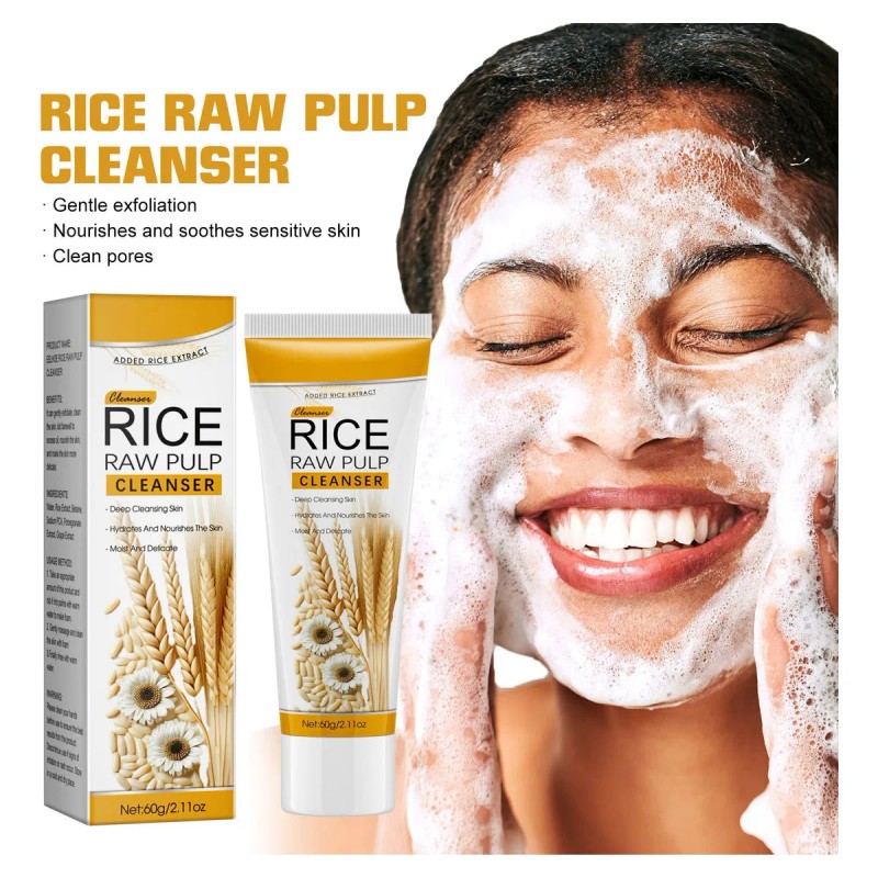 Limpiador Facial Con Puré De Arroz, Limpia, Hidrata Y Humect