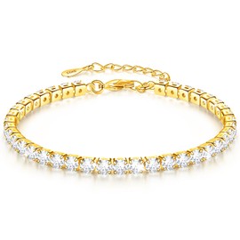 VIVILE Anklet for women, 925 sterling silver, sparkling zirconia anklet and bracelet, with velvet bag, ideal for travel, beach or summer