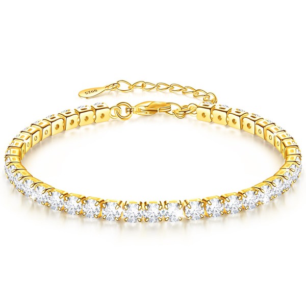 VIVILE Anklet for women, 925 sterling silver, sparkling zirconia anklet