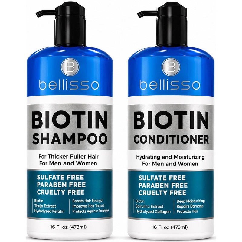 BELLISSO Juego de Champú y Acondicionador de Biotina para el