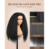 MENTOR Peluca de cabello humano liso y rizado, media peluca
