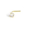 9ct Gold L-Shaped Crystal 1.5mm Nose Stud