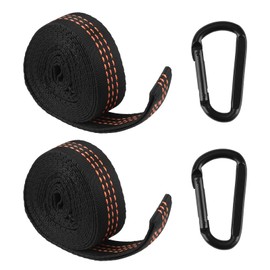 Hugfads High Quality Hammock Attachment Set - Pack of 2 Hammock Suspension Straps with Carabiners - Camping Outdoor Travel Swing Tree Suspension - Hammock Accessories up to 300 kg