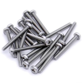 M3 (3mm x 50mm) Pozi Pan Machine Screw (Bolt) - Stainless Steel (A2) (Pack of 20)