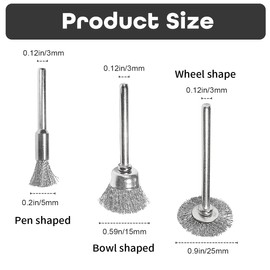 45Pcs Wire Brushes Set,Steel Wire Wheels Pen Brushes Set Kit Accessories for Rotary Tool-1/8(3mm) Shank (45)