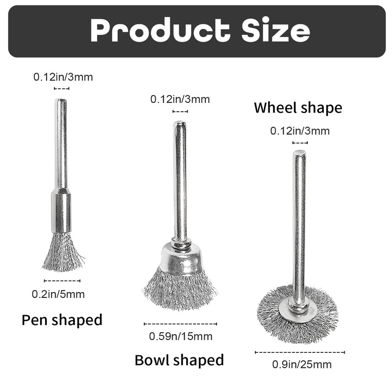 45Pcs Wire Brushes Set,Steel Wire Wheels Pen Brushes Set Kit