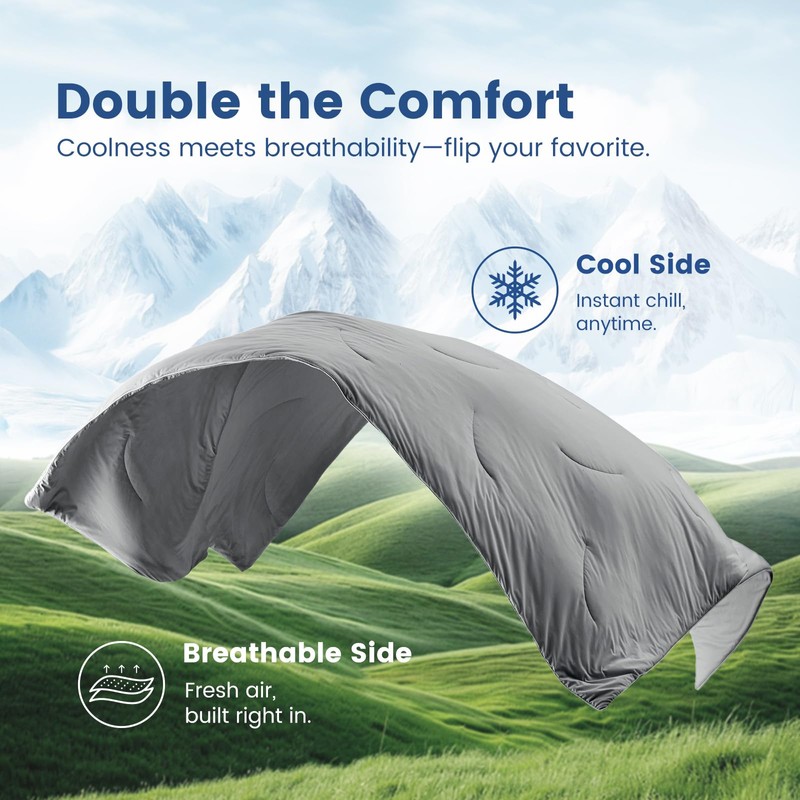 Cozy Bliss Cooling Comforter Twin Size Dual-Sided, Ultra-Soft Cooling Blankets