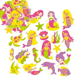 Mermaid Stickers for Children to Decorate Summer Cards Crafts and Collage (Pack of 120)