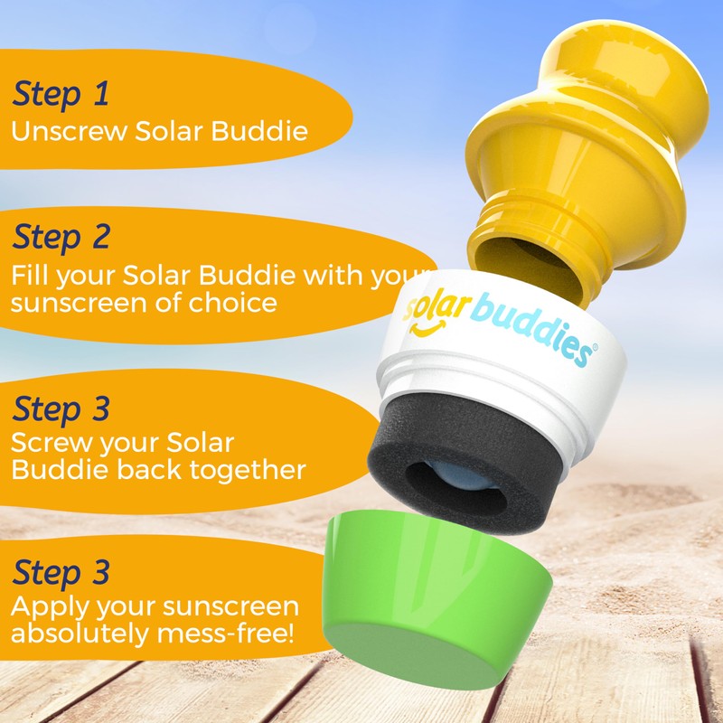 Solar Buddies Sunscreen Applicator - Single Green - Refillable Roll