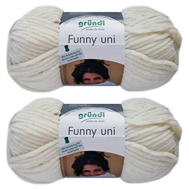 2x100 Gramm Gründl Funny Uni Softgarn SB Pack Babygarn inkl. Anleitung für EIN Funny Bunny 05 Creme
