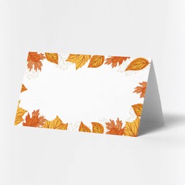 Thanksgiving Place Cards (3.5 x 2 in) 25 pcs, Table Name Cards for Thanksgiving Party, Seating Name Cards, Food Labels, Scored for Easy Folding, Thanksgiving Party Supplies, Fiesta Party - SJK001