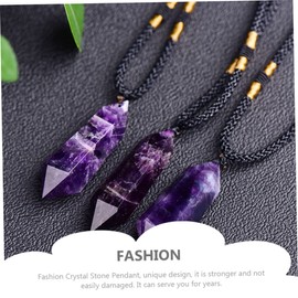 FOMIYES Natural Amethyst Pendant Necklace Crystal Stone Decor Fashion Jewelry for Women