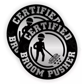 Unbranded/Generic Funny Broom Pusher Hard Hat Stickers | Helmet Decals Sweeper Laborer Gag Labels