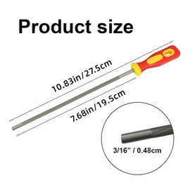 Chainsaw File Sharpener 6 Packs, 3/16 inch (4.8 mm) Round Chainsaw Sharpening Tool, Carbon Steel Chainsaw Blade Sharpener with red and Yellow Plastic Handle