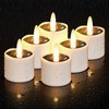 HL Solar Tea Lights Outdoor Waterproof, 6PCS Flickering Flameless Candles,