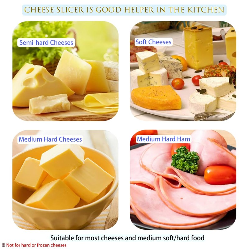 Cheese Slicer with 16 Replacement Wires, Cheese Cutter Board with