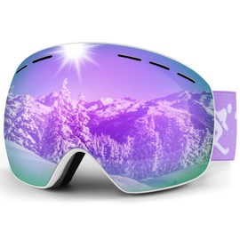 Trusiel Ski Goggles, Ski Goggles for Men and Women, Anti-Fog Ski Goggles OTG, Ski Goggles for Glasses Wearers, 400 UV Protection, Snow Goggles Compatible Helmet (Purple (VLT 27%))