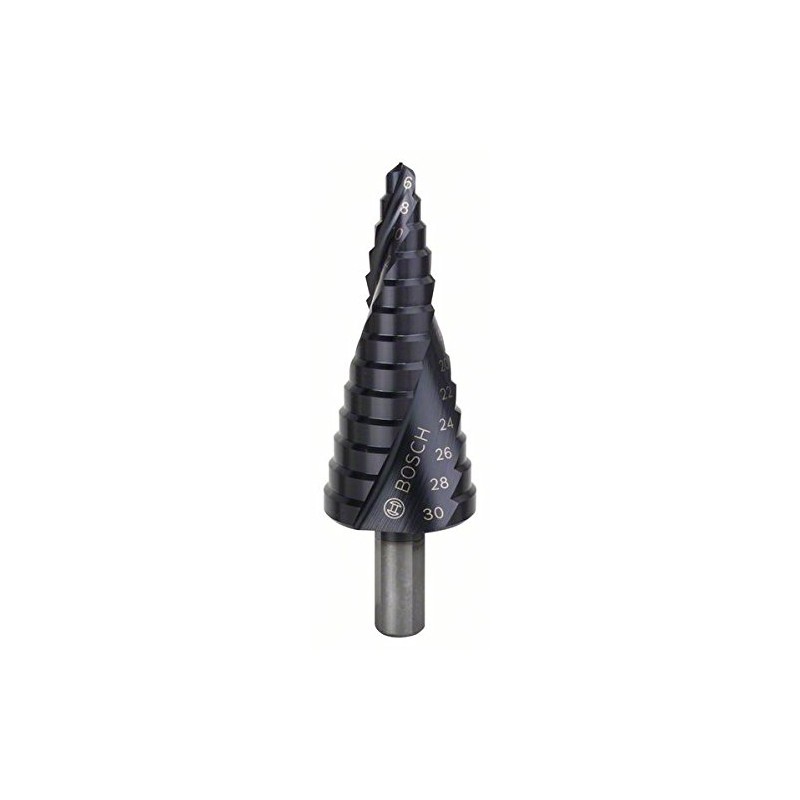 Bosch 2608588067 4/6/8/10/12/14/16/18/20/22/24/26/28/30 mm HSS-AlTiN Step Drill Bit