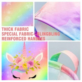 Unicorn Laundry Basket Hamper Large Sized Round Storage Basket Waterproof Bin Collapsible Laundry Basket for Girls Room Organizer, Bedroom Nursery Playroom Clothes (43.3L Cute Unicorn Laundry)