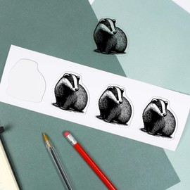 Azeeda 4 x Klein 50mm 'Dachsjunges' Permanente Transparente Aufkleber für Fenster/Autos/Wände/Skateboards etc (DC00126756)