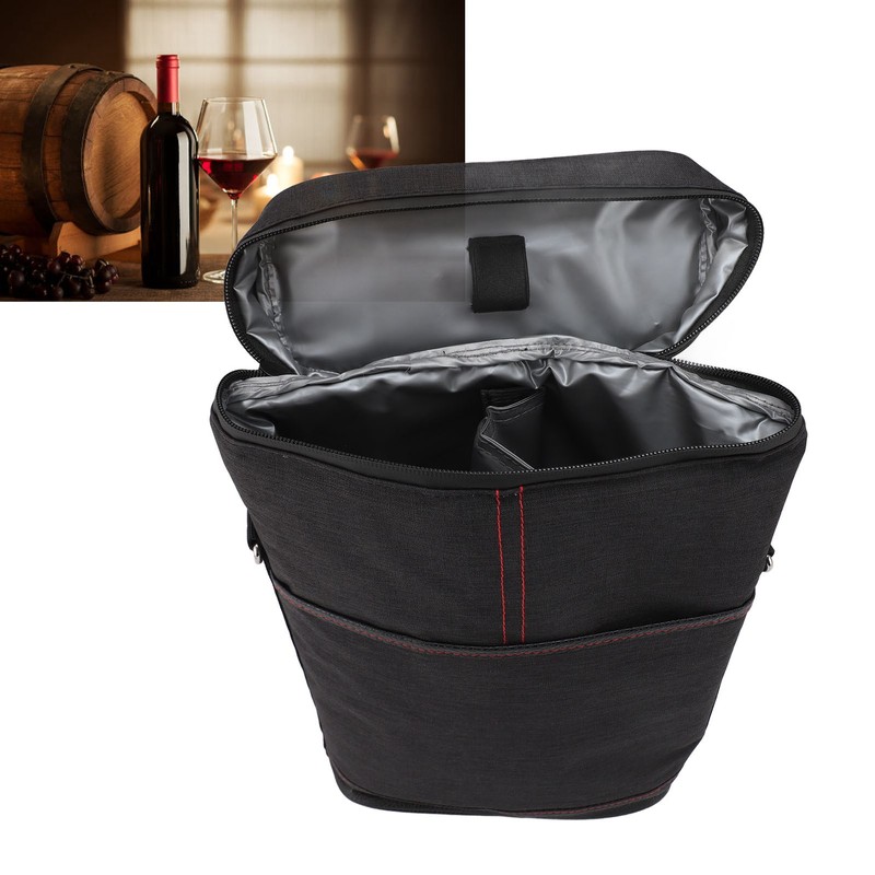 2 Bottle Wine Cooler Bag Leakproof Insulated Padded Wine Carrier
